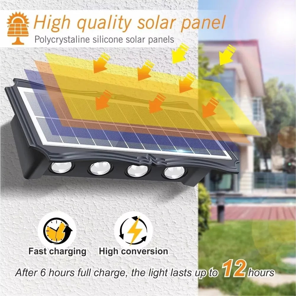 Solar Wall Lamp Outdoor LED Light Waterproof Up And Down Luminous Lighting Balcony Yard