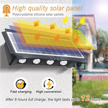 Solar Wall Lamp Outdoor LED Light Waterproof Up And Down Luminous Lighting Balcony Yard