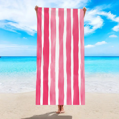 1pc fashionable colorful striped large beach towel, quick drying absorbent swimming beach towel,