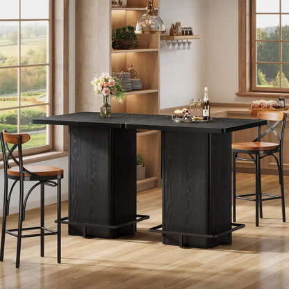 Bar Table, 39.37" High Square Pub Table for Small Bars.
