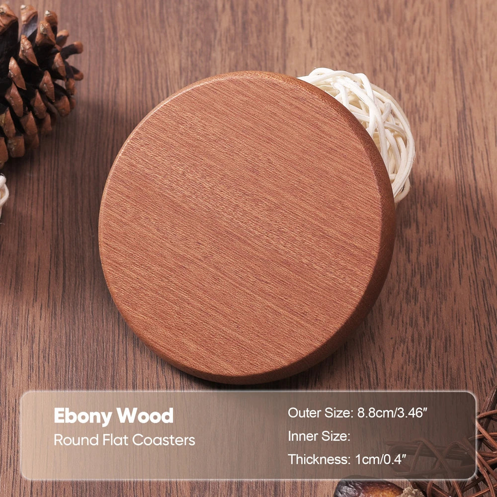 Wood Coaster Round Square Beech Wood Cup Mat Durable Heat Resistant Pad Placemats 8.8cm/3.46in