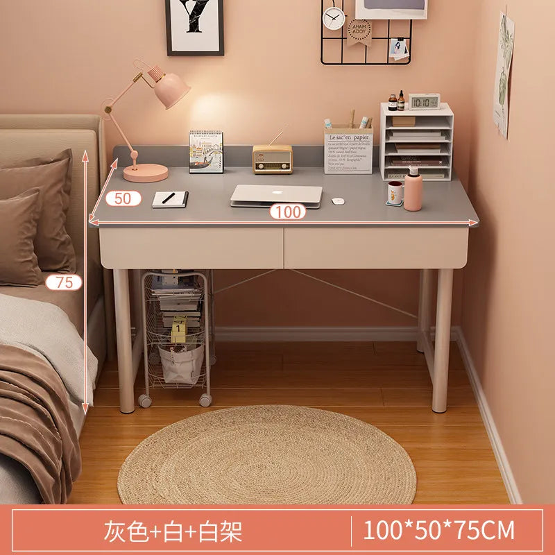 Home Storage Office Desk Minimalist White Standing Gaming Study Office