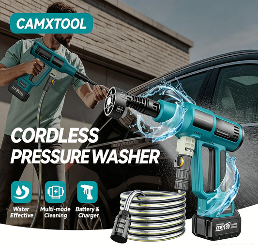 Cordless Pressure Washer, 6-in-1 Nozzle 700PIS Handheld Portable Battery & Charger for Car
