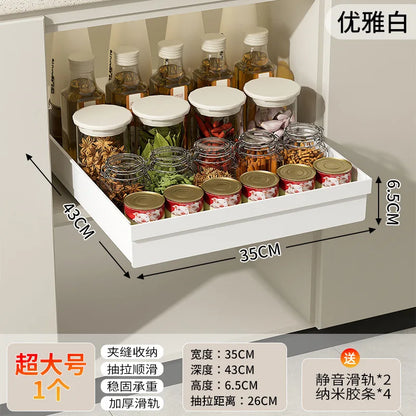 Heavy-Duty No-Drill Magic Tray Slide-Out Organizer for Cabinets