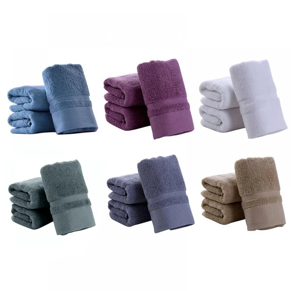 35X75CM Plain Colored Absorbent Towel Pure Cotton Bath Towel Set