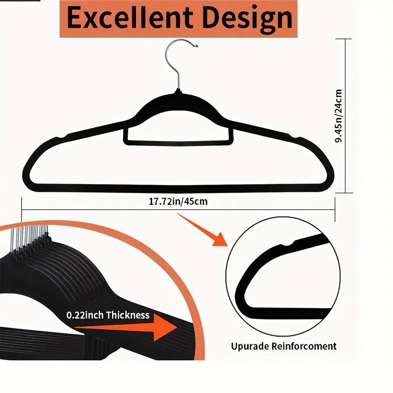 10/20/50 Pack Premium Velvet Hangers, Non-Slip Flocked Felt Hangers
