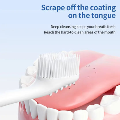 20pcs/box Portable 4-in-1 Toothbrush Toothpick Tongue Scraper for Travel Oral Cleaning Disposable Toothbrush
