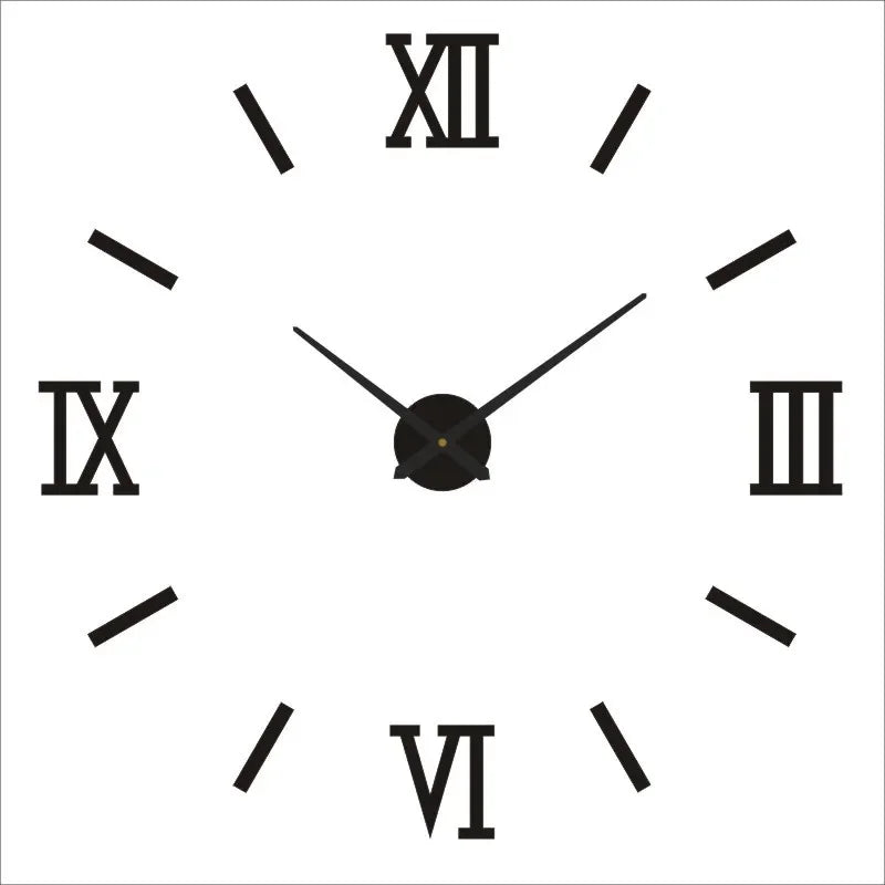 Large 3D Wall Clock Luminous Classic Wall DIY Digital Wall Stickers