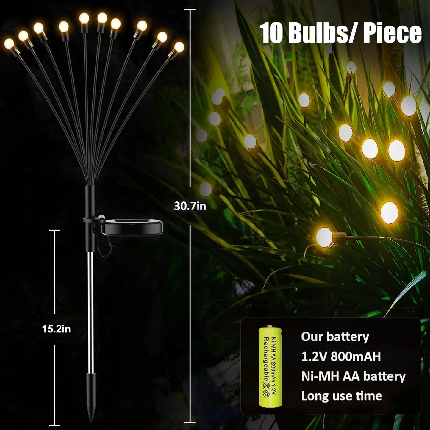 Garden Lights-New Upgraded Solar Powered Firefly Outdoor Waterproof Garden Lights