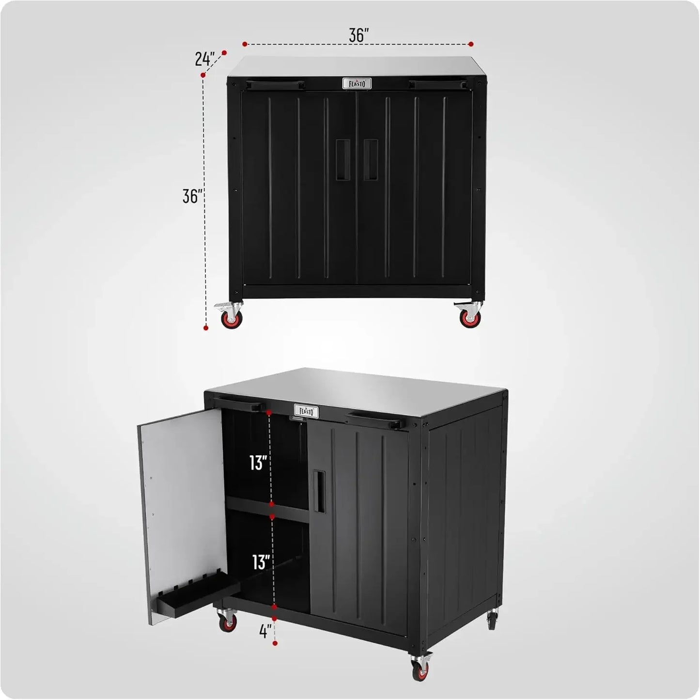 Grill Table, Outdoor Bar cart with Storage Cabinet, Modular Outdoor Kitchen Island