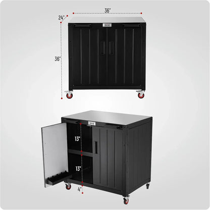 Grill Table, Outdoor Bar cart with Storage Cabinet, Modular Outdoor Kitchen Island