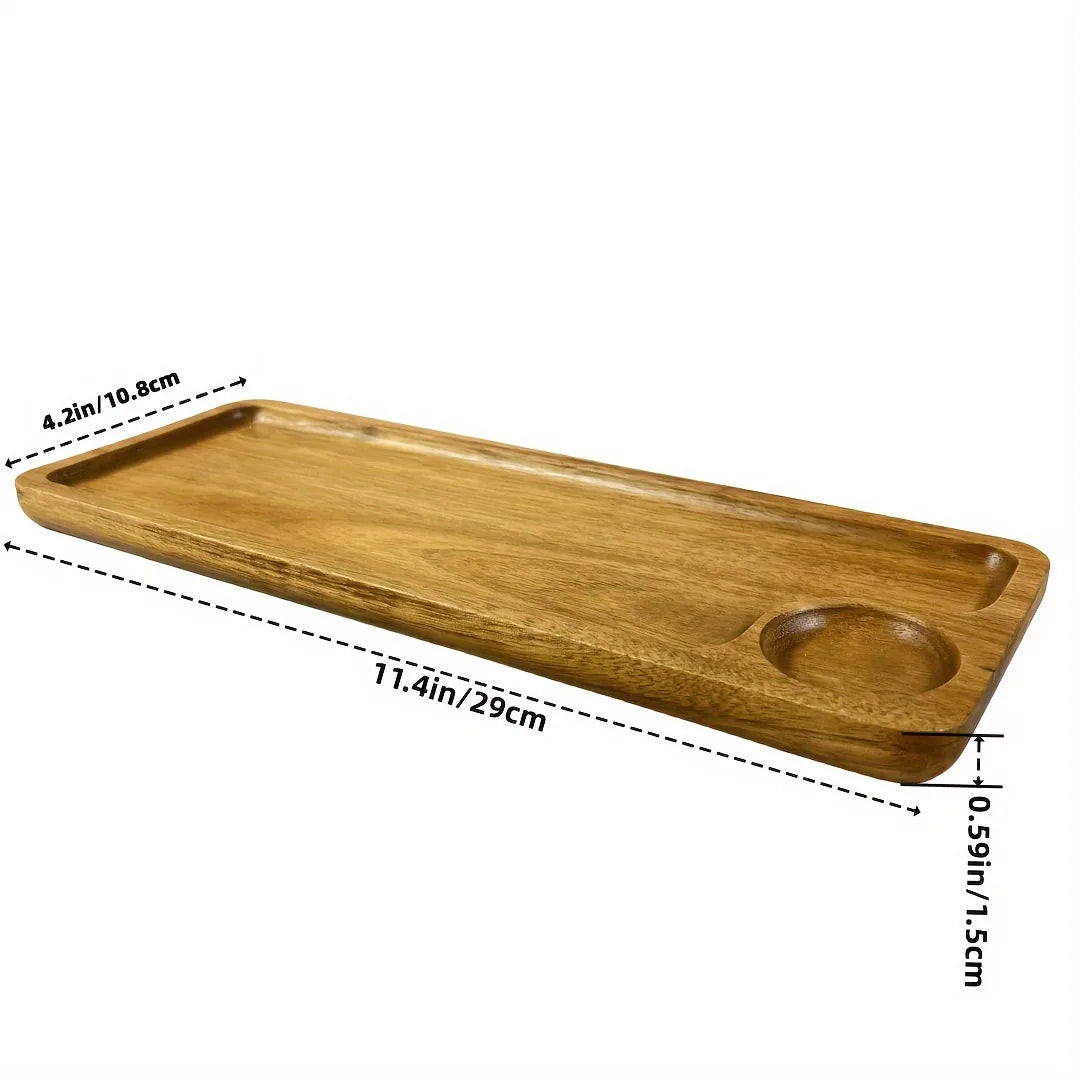 Japanese solid wood fruit plate multi-size high-value snack plate