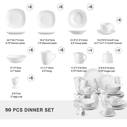 Elisa 50-Piece Tableware Dinner Set