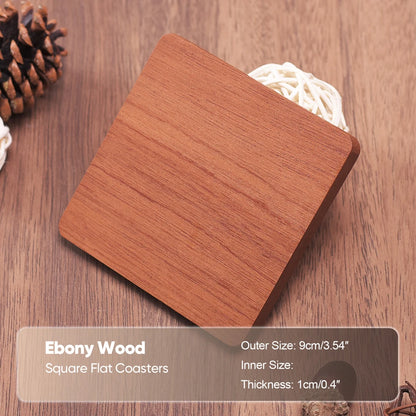 Wood Coaster Round Square Beech Wood Cup Mat Durable Heat Resistant Pad Placemats 8.8cm/3.46in