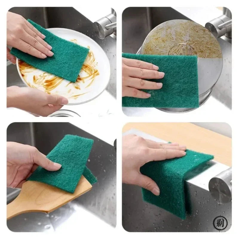 Grit-Free Scrub Pads Scratch-Free for Non-Stick Pans, Multipurpose Reusable Kitchen Sponges for Dishes