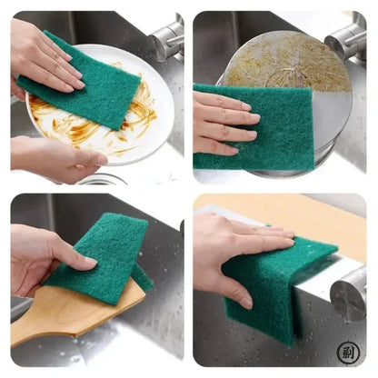 Grit-Free Scrub Pads Scratch-Free for Non-Stick Pans, Multipurpose Reusable Kitchen Sponges for Dishes