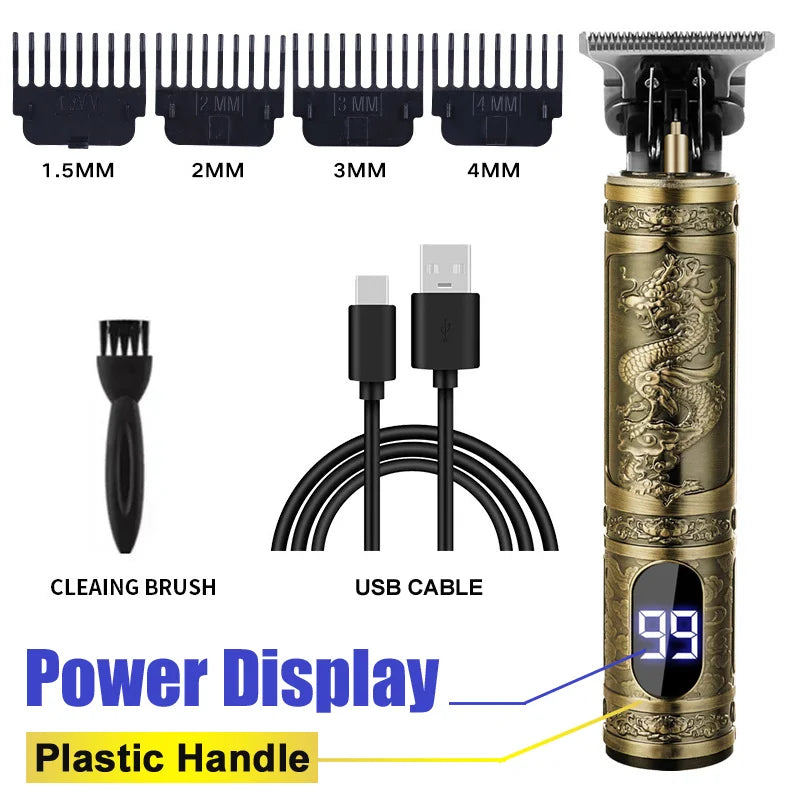 Hair Clippers for Men Professional Zero Gapped T-Blade Trimmer Cordless Rechargeable Edgers Clippers Electric Beard