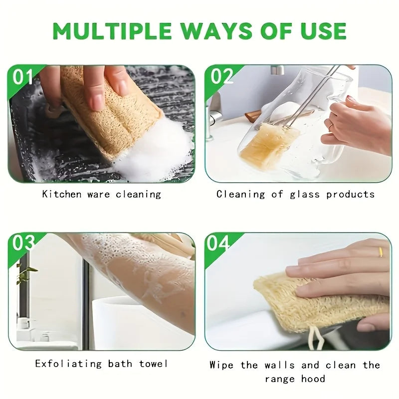 6pcs Gentle Body Scrubber for Shower & Bath, Bamboo Fiber Cleaning Pads