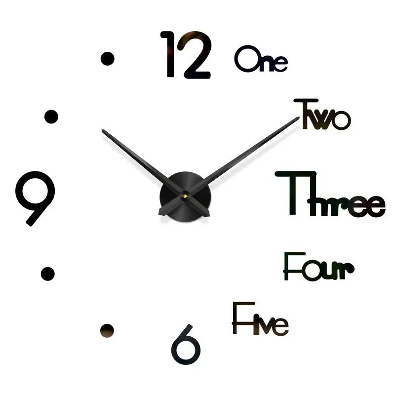 Large 3D Wall Clock Luminous Classic Wall DIY Digital Wall Stickers