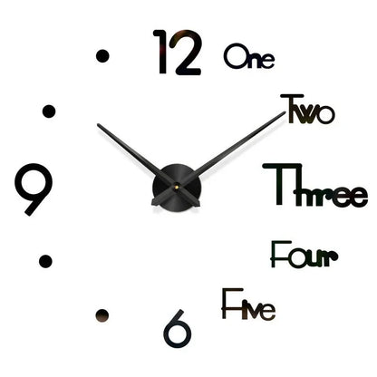 Large 3D Wall Clock Luminous Classic Wall DIY Digital Wall Stickers
