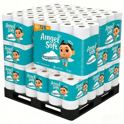 Angel Soft Toilet Paper, Pack-6Mega Rolls = 24Regular Rolls, Soft and Strong Cleaning Supplies, Buy One Get One Free