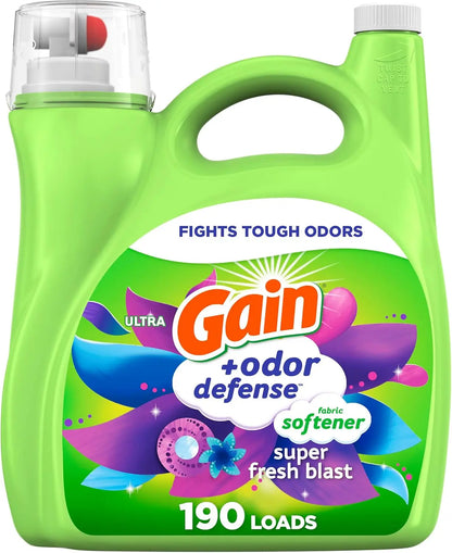 Super Fresh Blast Scent Liquid, 140 FL OZ for 190 Loads, 2-in-1 Freshness and Odor Protection