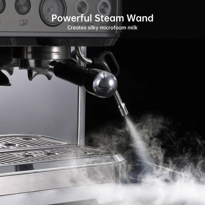 Espresso Machine with Milk Frother and Grinder, 15 Bar Automatic Espresso, 2.5L Water Tank