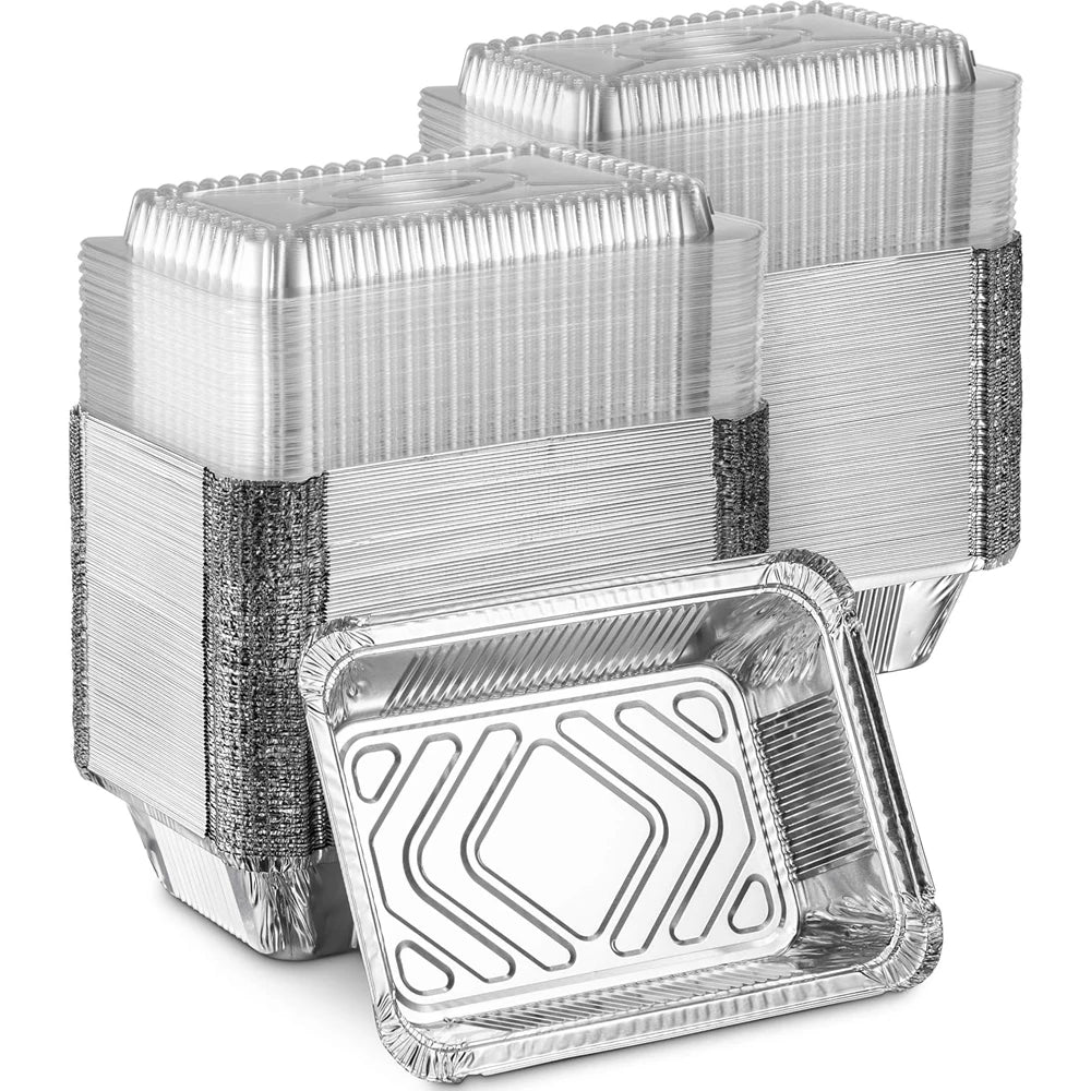 Aluminum Pans with Clear Plastic Lids Square Baking Cake Pans with Lids Disposable Food Containers Great for Cooking