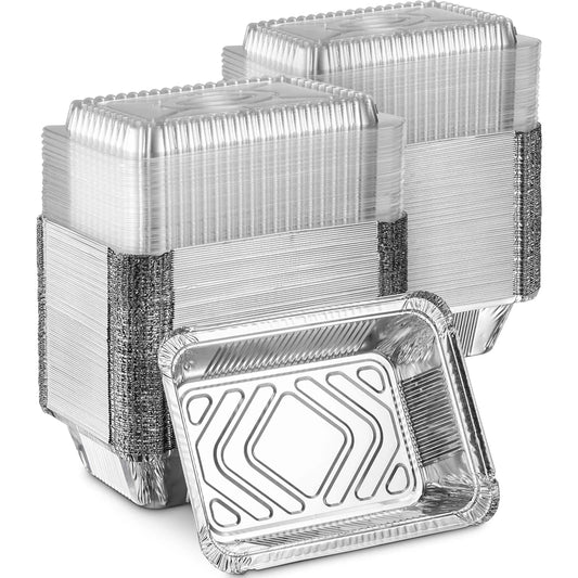 Aluminum Pans with Clear Plastic Lids Square Baking Cake Pans with Lids Disposable Food Containers Great for Cooking