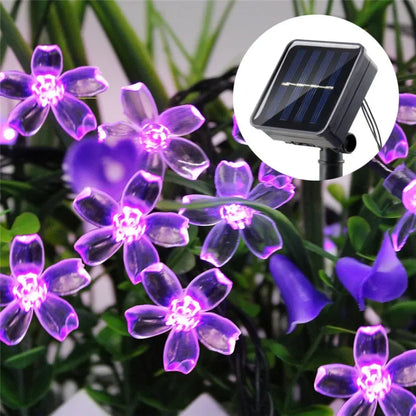 Solar String Sakura Lights 20/50/100/200LEDS Outdoor Waterproof Festival Garden Decorative Lights