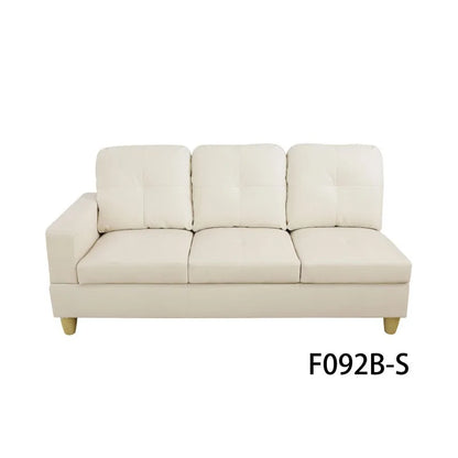 White Faux Leather 3-Piece Couch Living Room Sofa Set