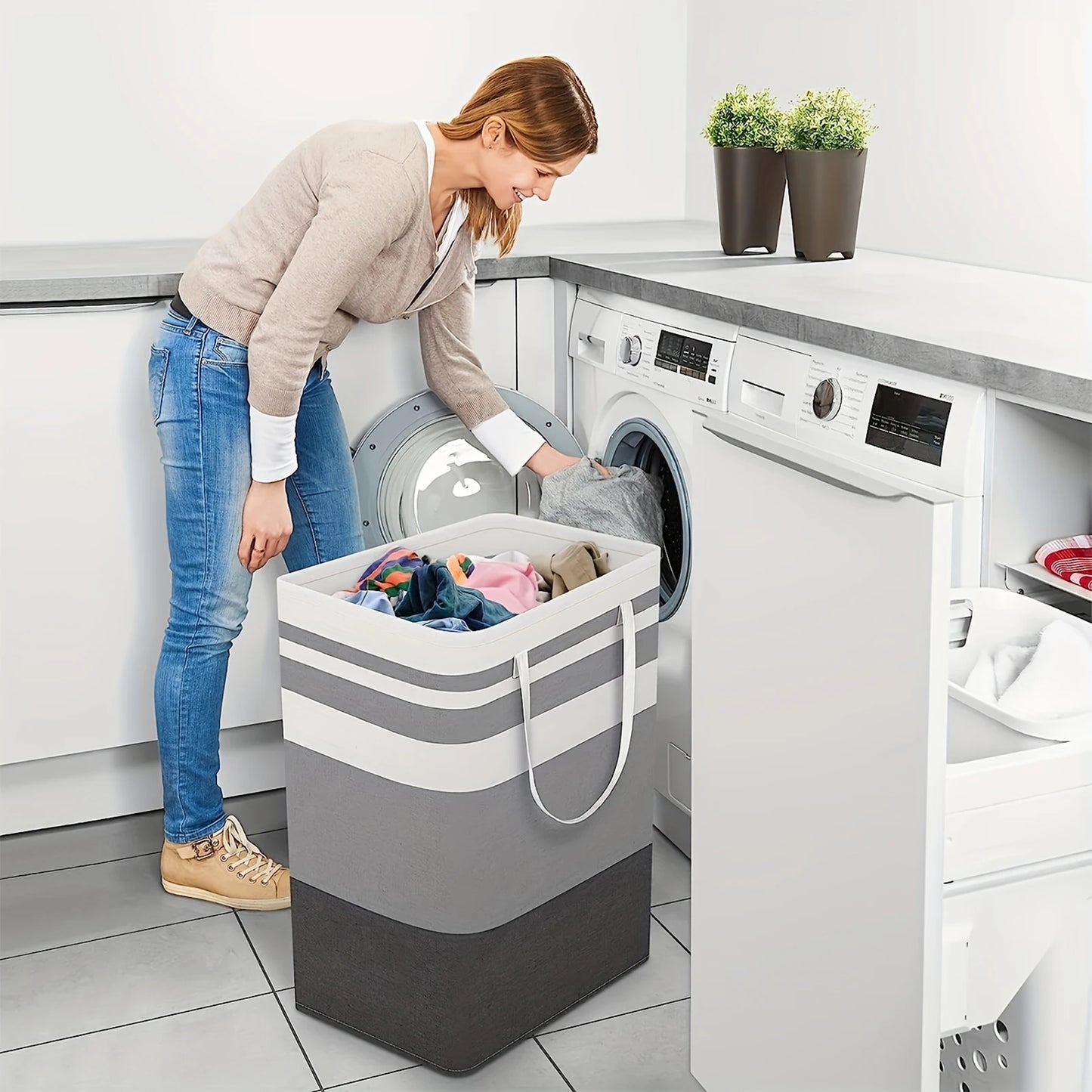 Large Laundry bags Baskets with Handles Durable Storage Basket for Home Dorm Hotels Laundry