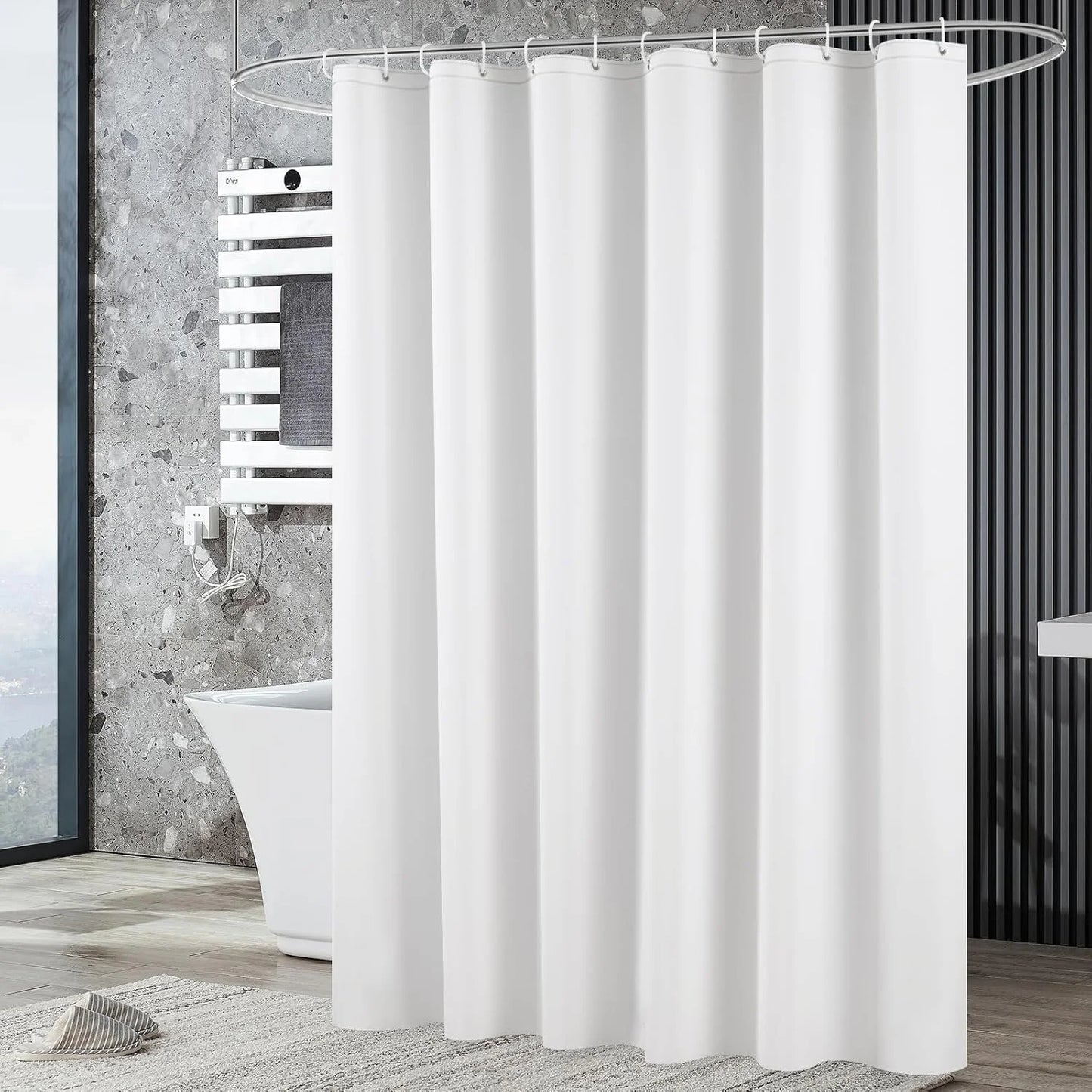Premium PEVA Bath Curtain Shower Liner with Metal Grommets