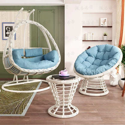 Hanging basket rattan courtyard double swing lazy chair