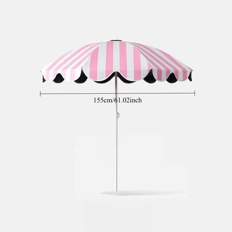 Adjustable Height UPF50+ UV Protection Beach Sun Umbrella (Base Not Included)