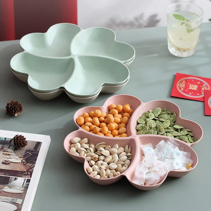 4-grid Fruit Plate Tray Heart Shaped Creative Plates