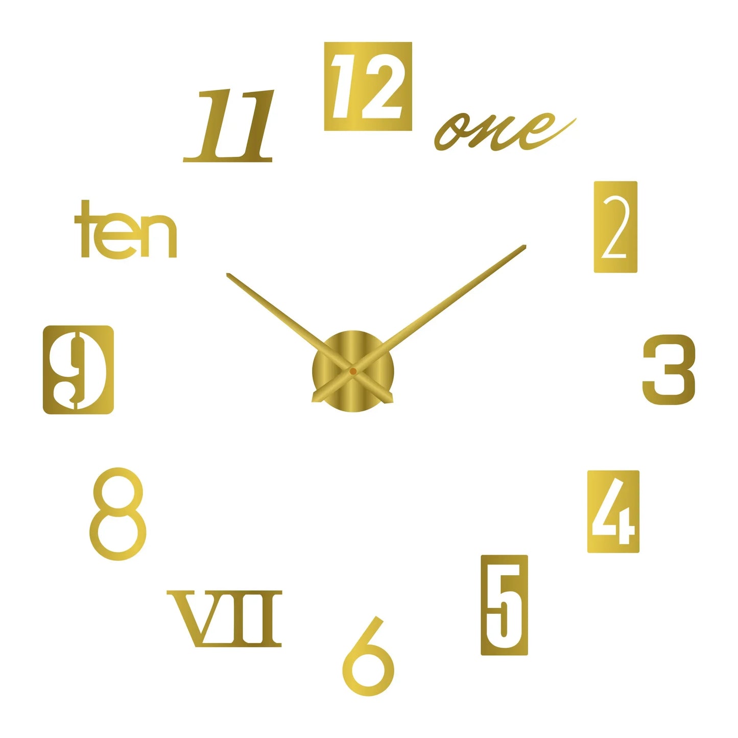 Large 3D Wall Clock Luminous Classic Wall DIY Digital Wall Stickers