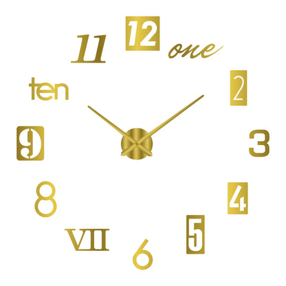 Large 3D Wall Clock Luminous Classic Wall DIY Digital Wall Stickers