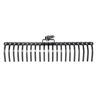Tow Behind Landscape Rake, Tow Dethatched With 21 Steel Coil Tines, Lawn Attaches Toolbars And 3-point