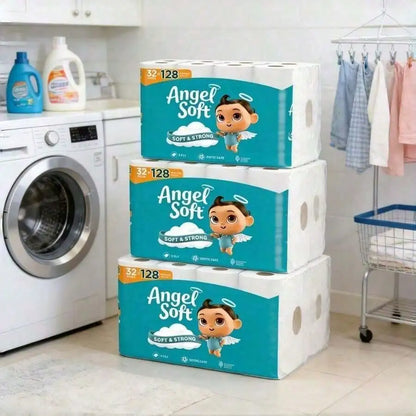 Angel Soft Toilet Paper, Pack-6Mega Rolls = 24Regular Rolls, Soft and Strong Cleaning Supplies, Buy One Get One Free