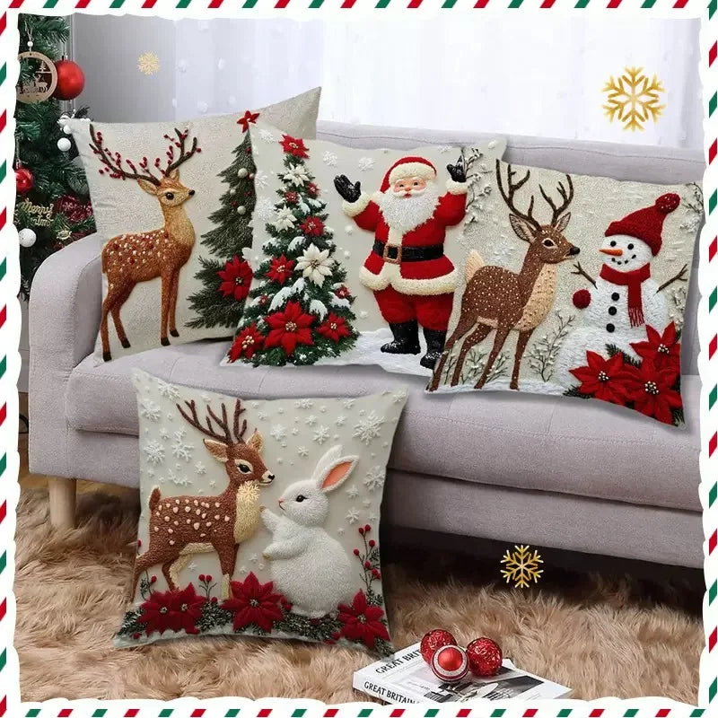 Christmas Cushion Cover Pillowcase Decorations for Home