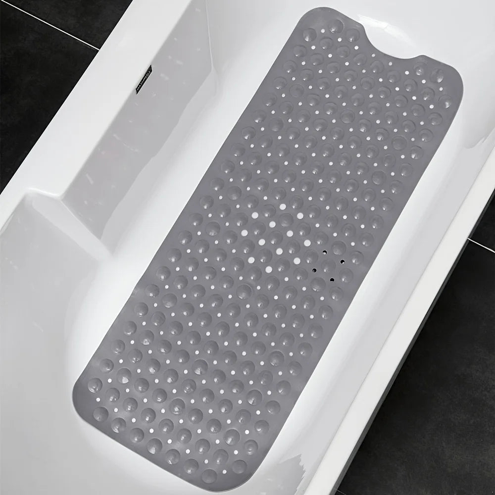 1Pc non-slip shower mat bathtub mat with drain holes and suction cups machine washable