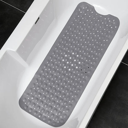 1Pc non-slip shower mat bathtub mat with drain holes and suction cups machine washable