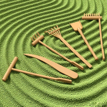 6 Pcs Zen Sand Garden Rake Set for Mini Sand Tray Tools with Shovel & Rakes