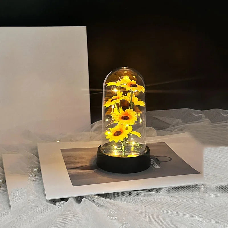 Artificial Sunflower Plastic Set Eternal Flower Can Light Up