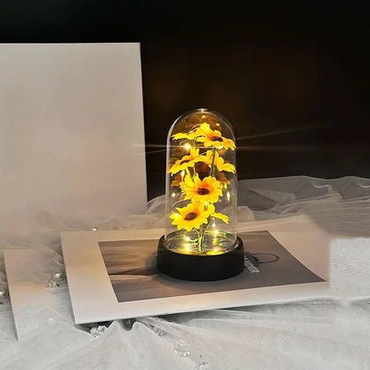 Artificial Sunflower Plastic Set Eternal Flower Can Light Up