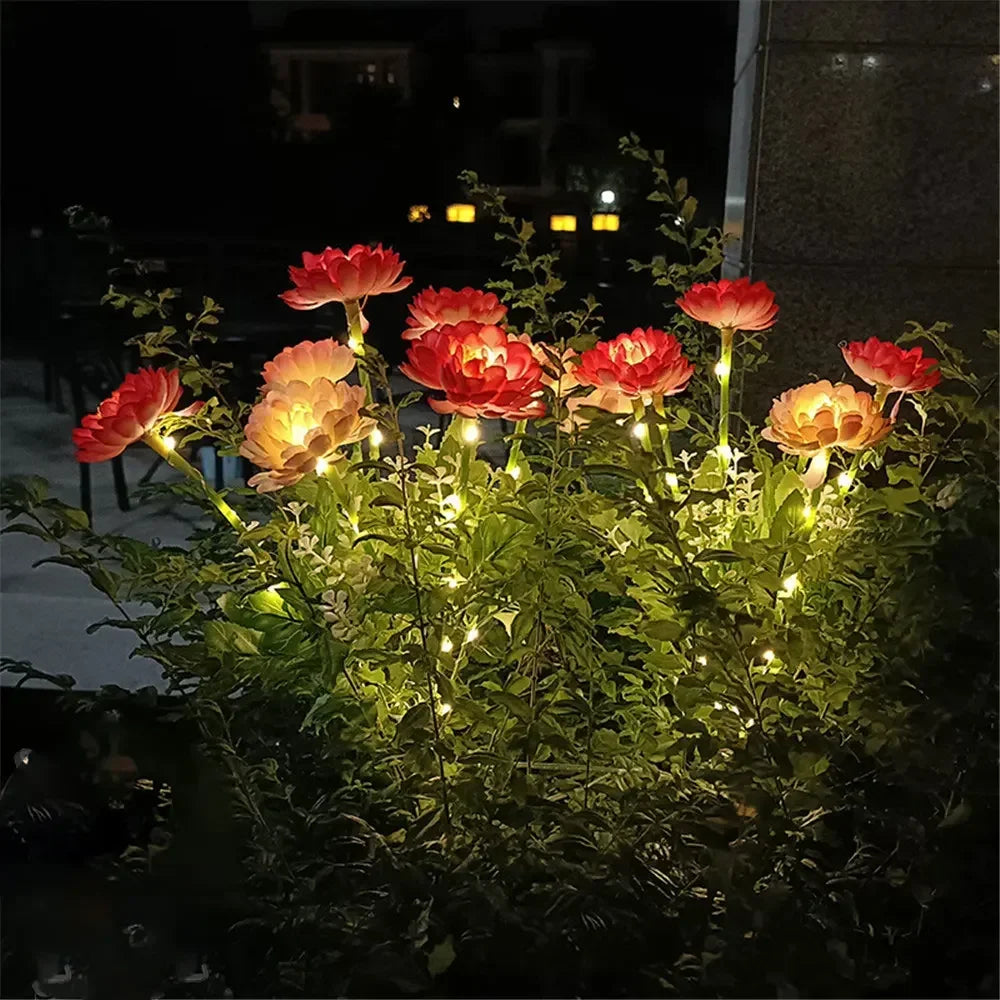 Solar Garden Light Snow Lotus Flower Lawn Lamp for Yard Patio Flower