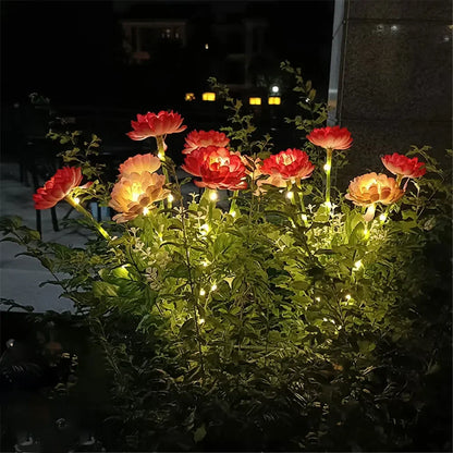 Solar Garden Light Snow Lotus Flower Lawn Lamp for Yard Patio Flower