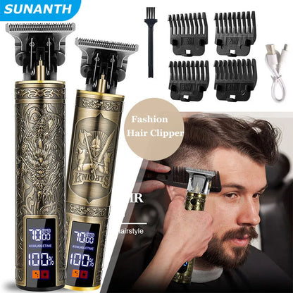 Hair Clippers for Men Professional Zero Gapped T-Blade Trimmer Cordless Rechargeable Edgers Clippers Electric Beard