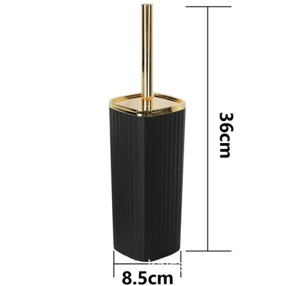 Professional Toilet Brush Set with Adjustable Height Handle Rotating Compact Stand